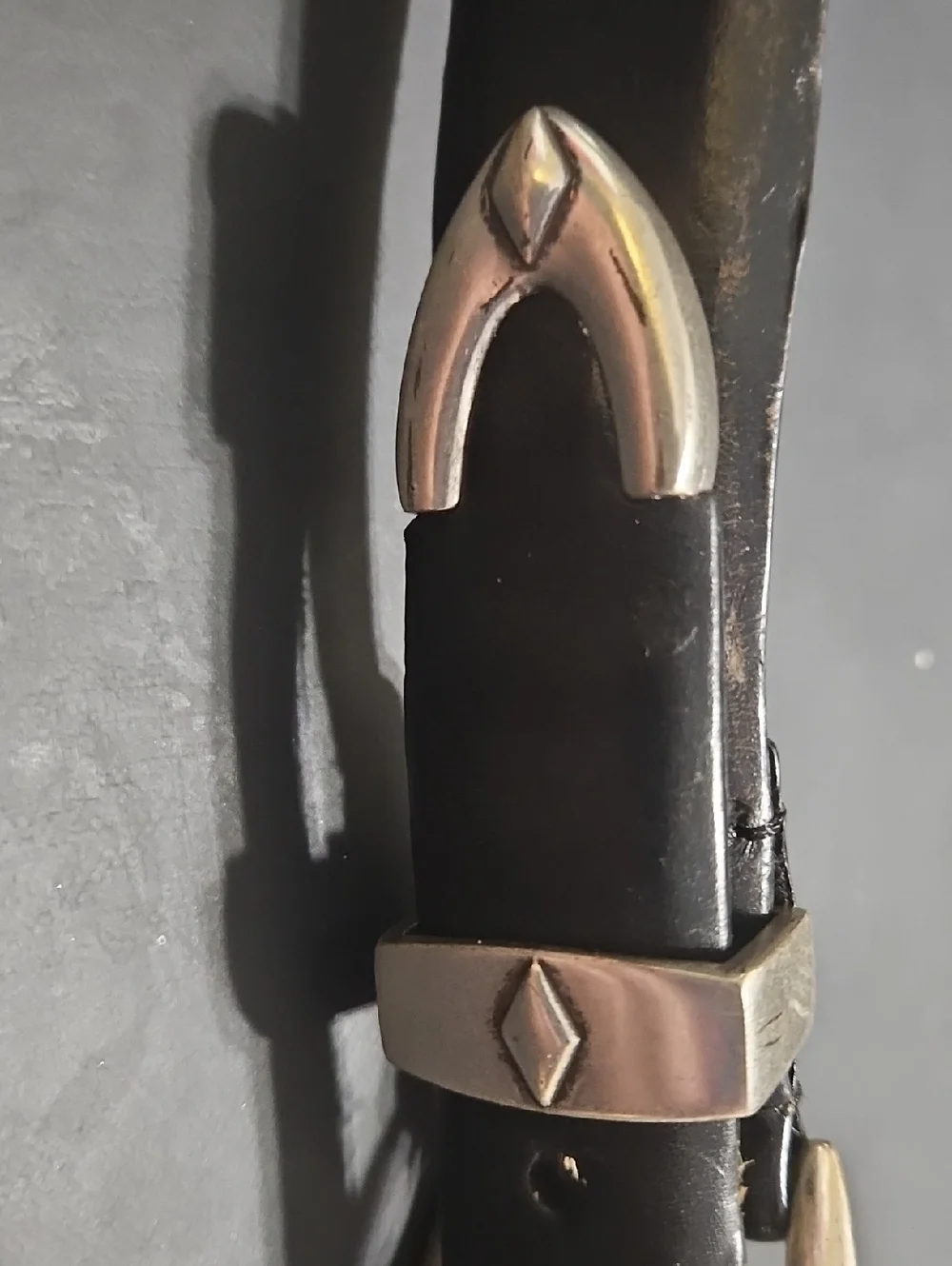 Cabela's Black Leather Men’s Belt with Silver Buckle Size 46